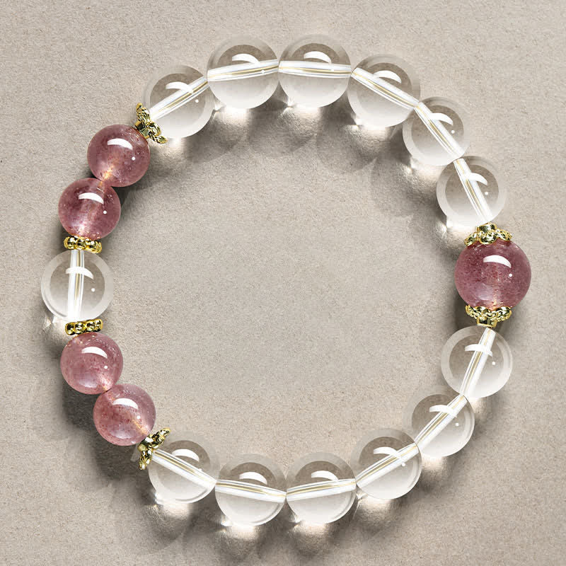 WORN WITHIN Natural Clear Quartz Beaded Healing Bracelet