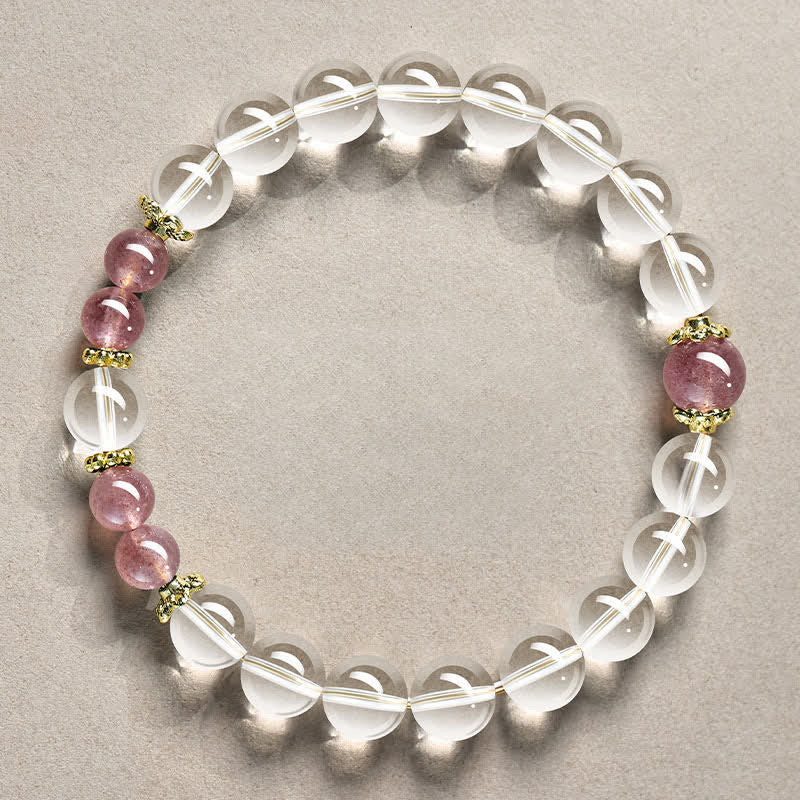 WORN WITHIN Natural Clear Quartz Beaded Healing Bracelet