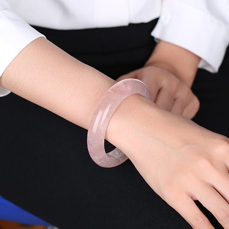 WORN WITHIN  Natural Rose Quartz Love Caring Bracelet Bangle