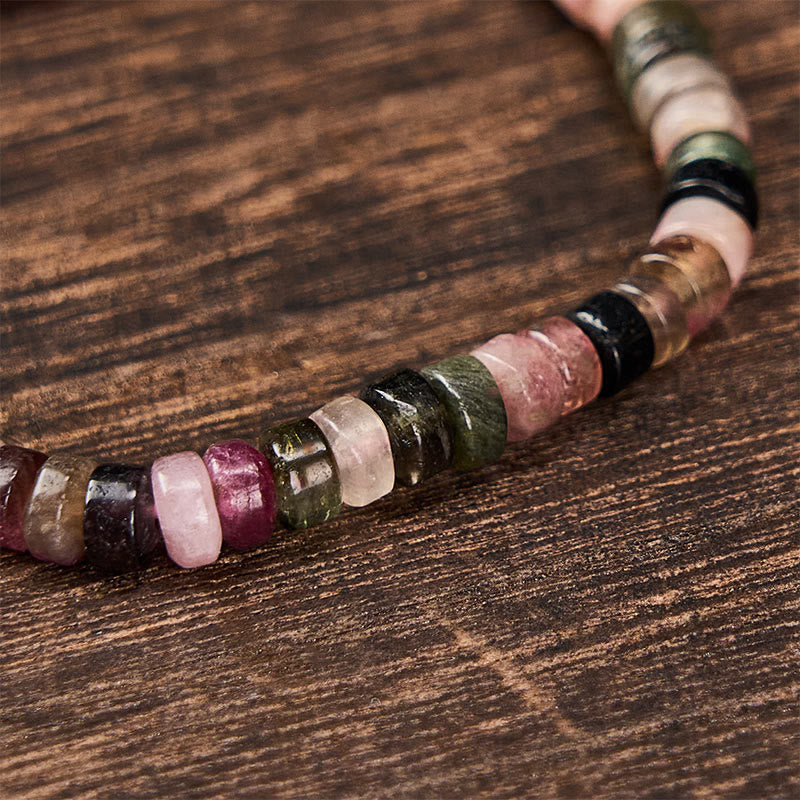 WORN WITHIN Multicolor Tourmaline Protection Faceted Tablet Bead Bracelet