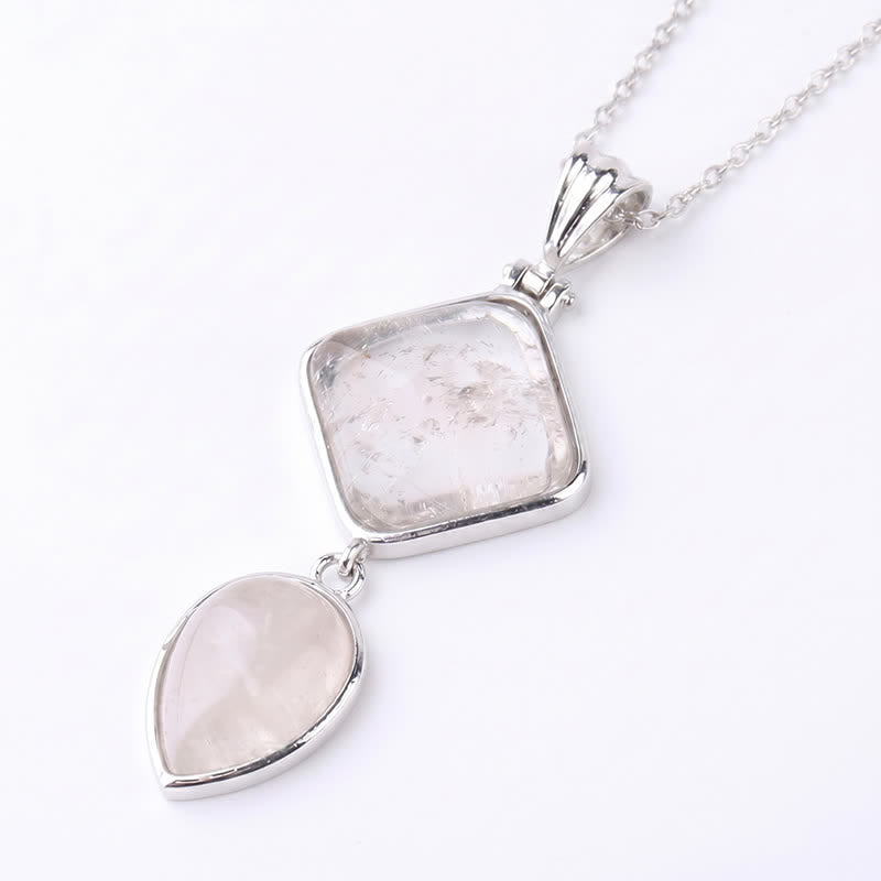 Buddha Stones Natural Stone Opal Double Pendant Calm Necklace