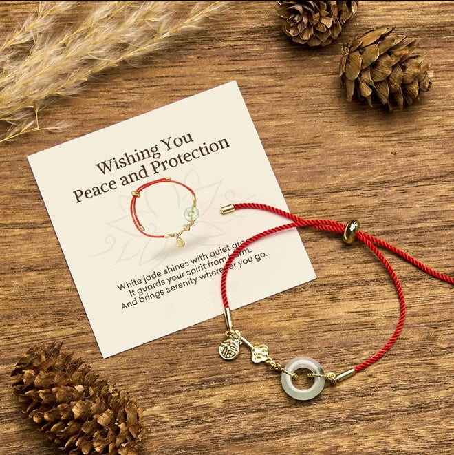 Hetian Jade Red String Bracelet