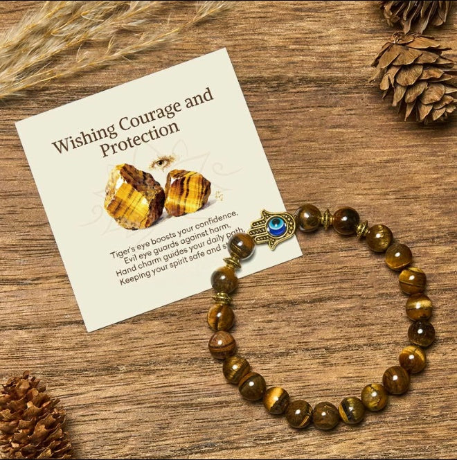 Tiger's Eye Evil Eye Bracelet
