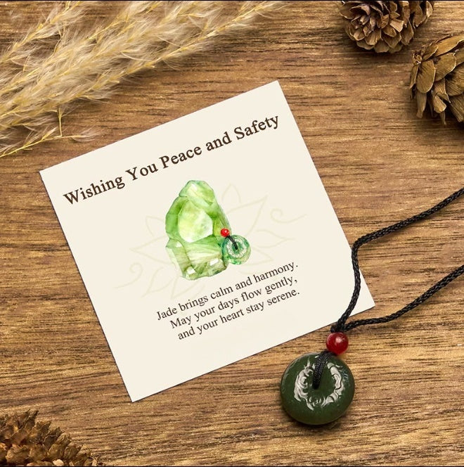 Cyan Jade Peace Buckle Necklace