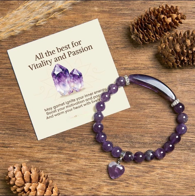 Amethyst Round Bead Bracelet