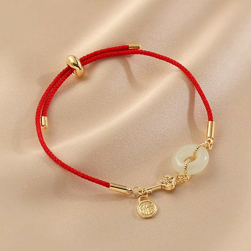 Hetian Jade Red String Bracelet