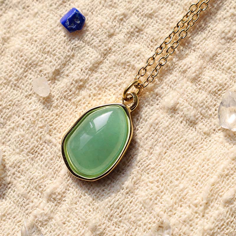 WORN WITHIN Natural Green Aventurine Amethyst Rose Quartz Blessing Necklace Pendant