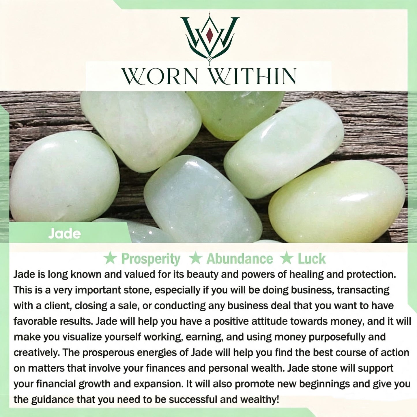 WORN WITHIN Rose Quartz Jade Caring Kindness Bracelet