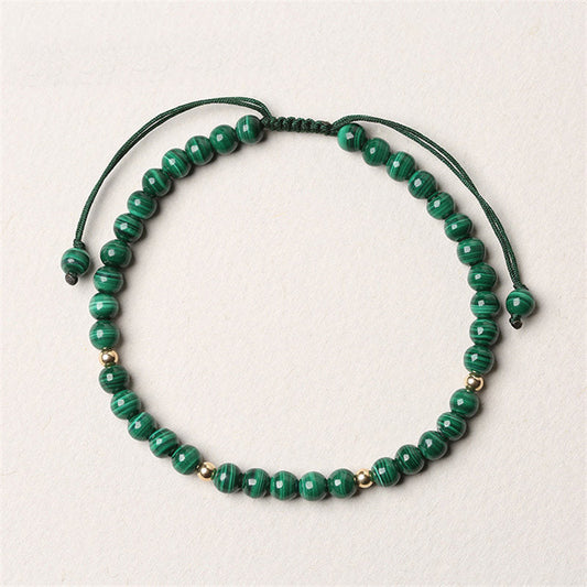 Buddha Stones 4mm Natural Malachite Protection Calmness String Bracelet