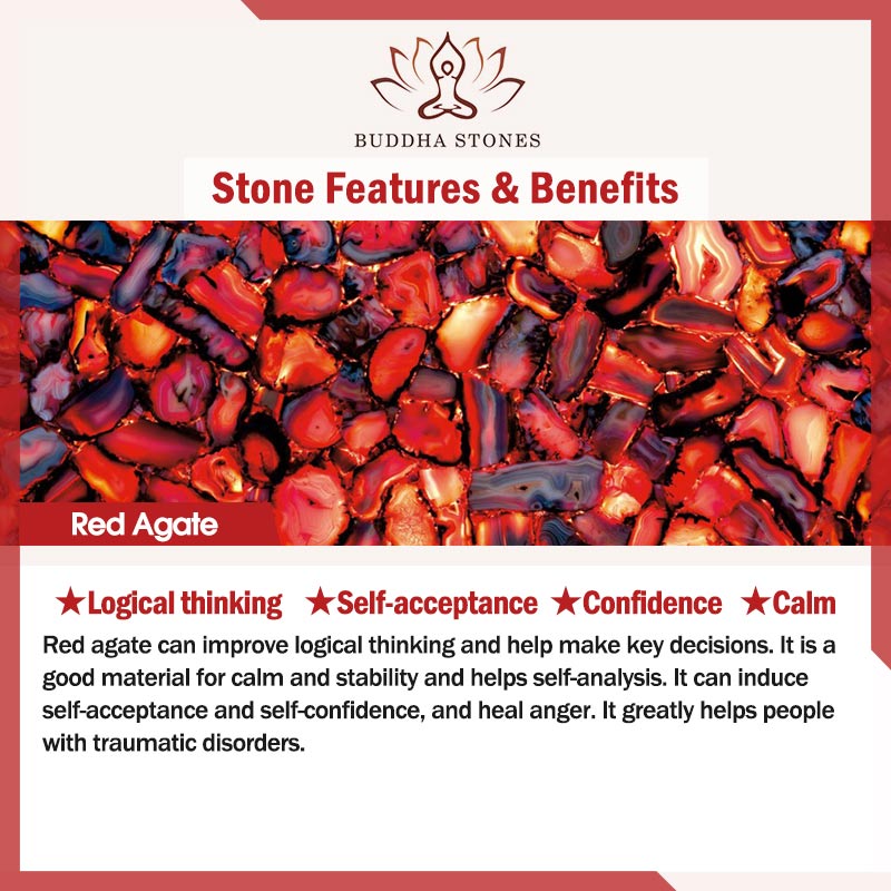 Buddha Stones Natural Aquamarine Red Agate Healing Charm Bracelet