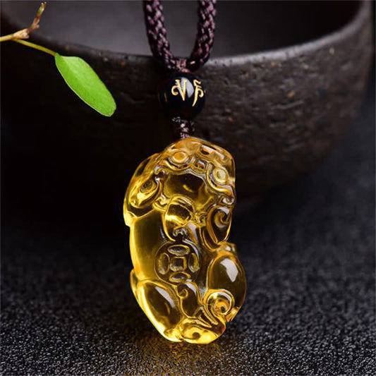 WORN WITHIN FengShui Citrine PiXiu Wealth Necklace Pendant