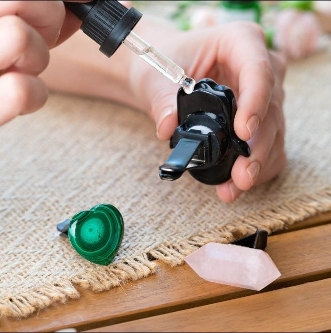 Hamsa Hand of Safe Travels: Aromatherapy Crystal Car Kit