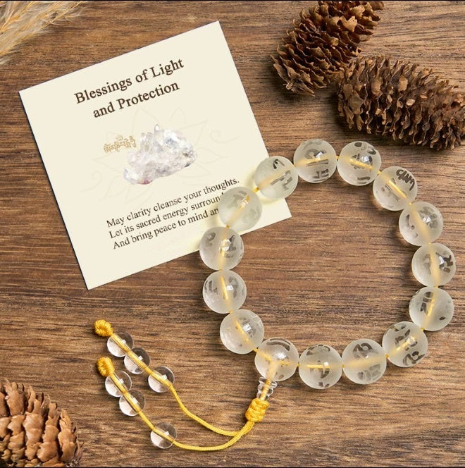 White Crystal Bead Bracelet