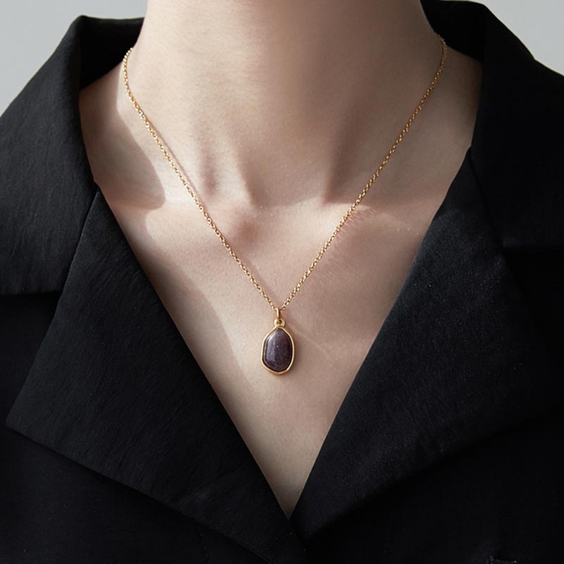 WORN WITHIN Natural Green Aventurine Amethyst Rose Quartz Blessing Necklace Pendant