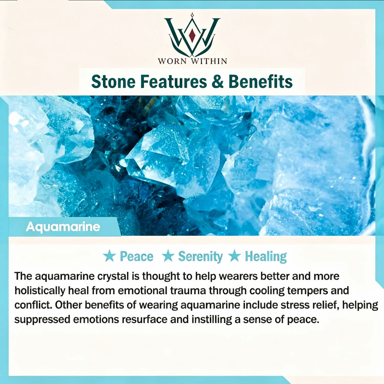 Buddha Stones 108 Mala Beads Aquamarine Healing Bracelet