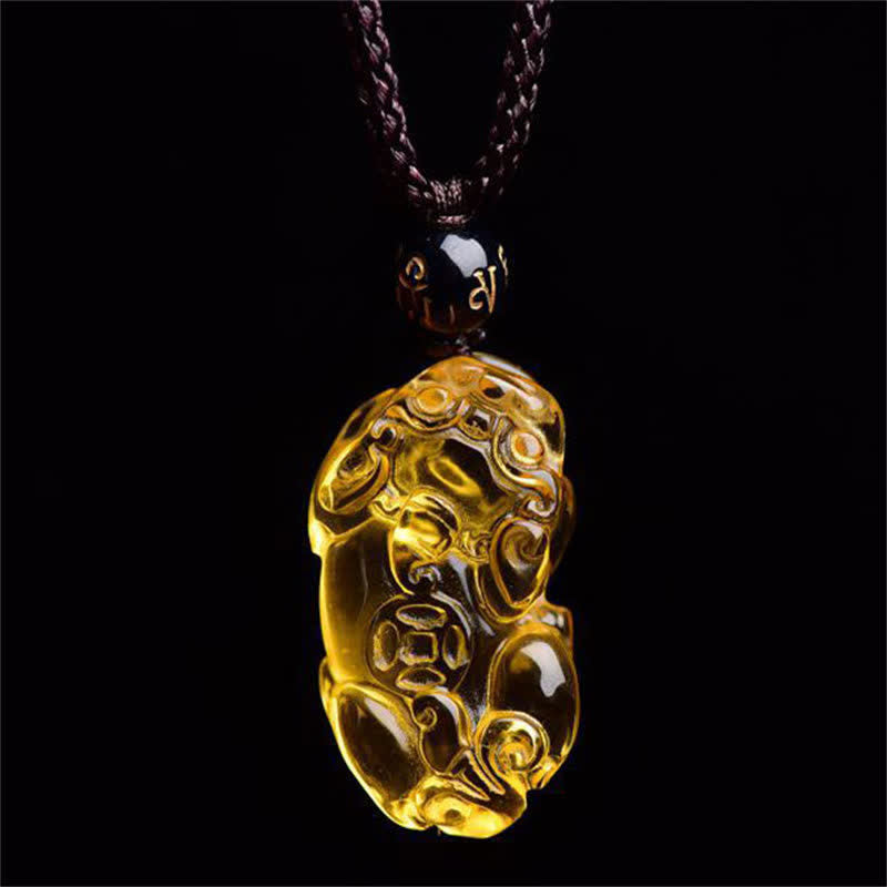 WORN WITHIN FengShui Citrine PiXiu Wealth Necklace Pendant