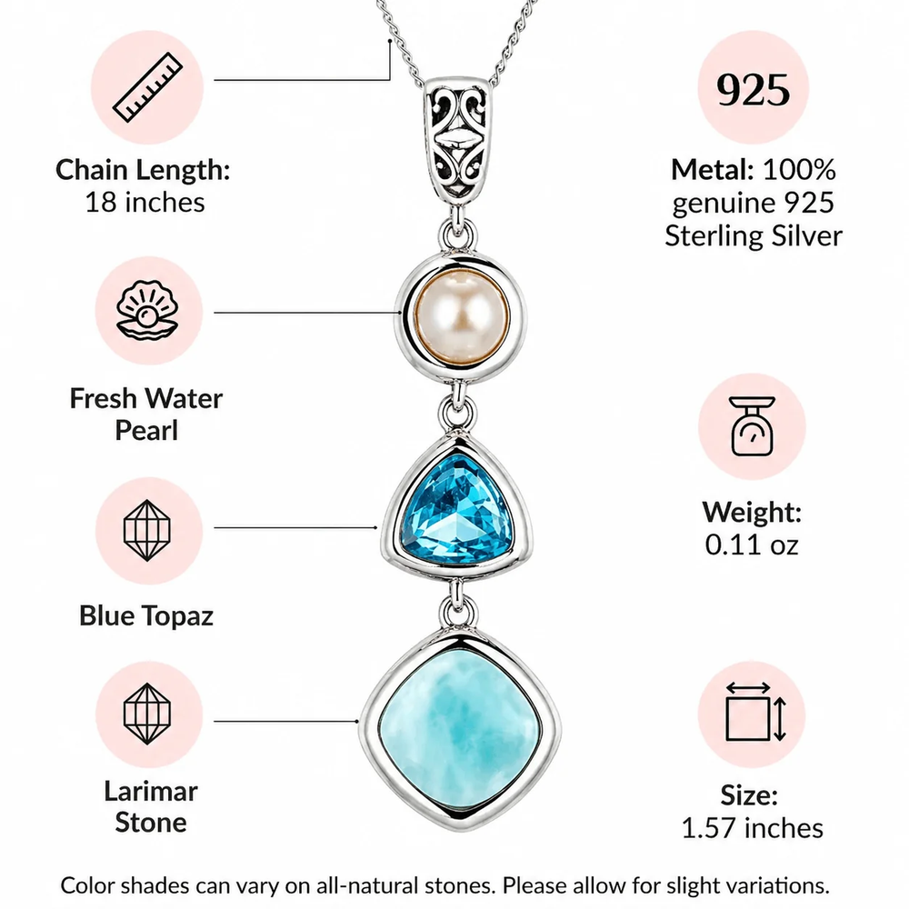 Silver Larimar Necklace