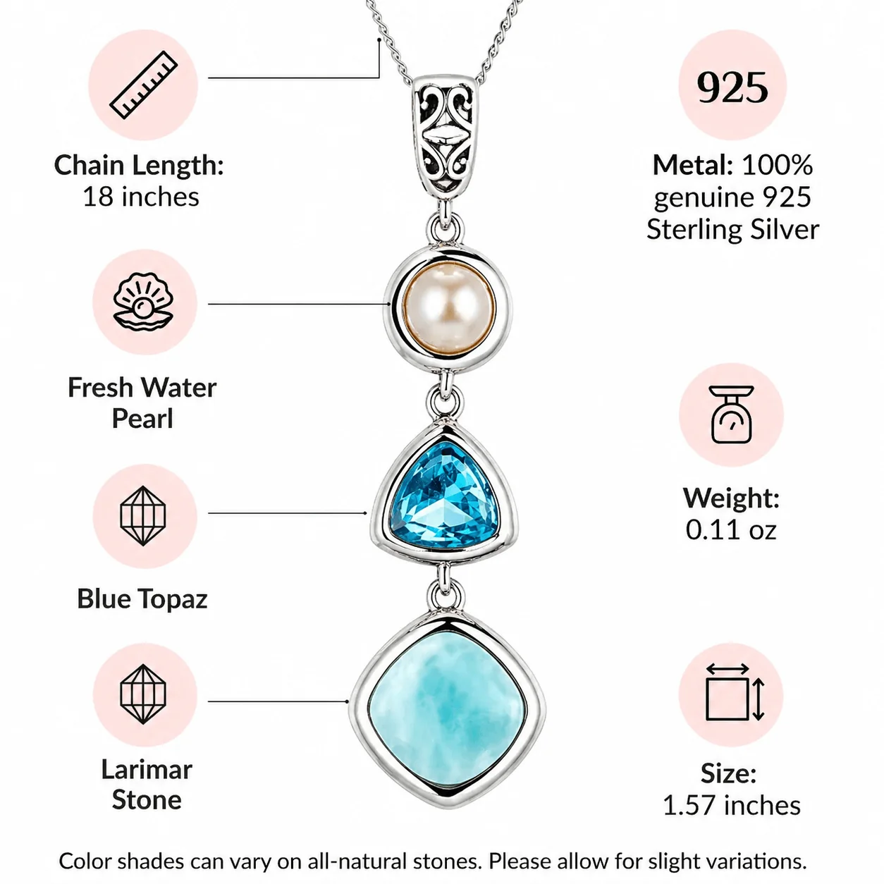 Silver Larimar Necklace