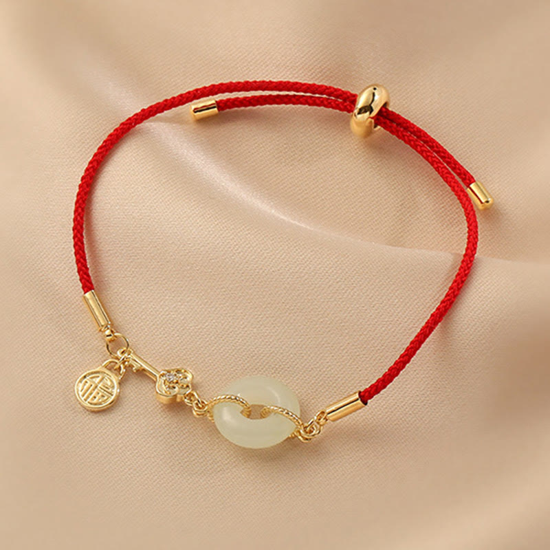 Hetian Jade Red String Bracelet