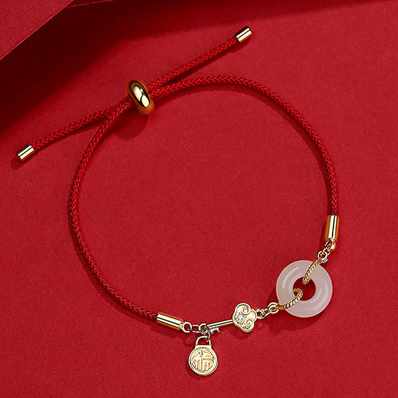 Hetian Jade Red String Bracelet