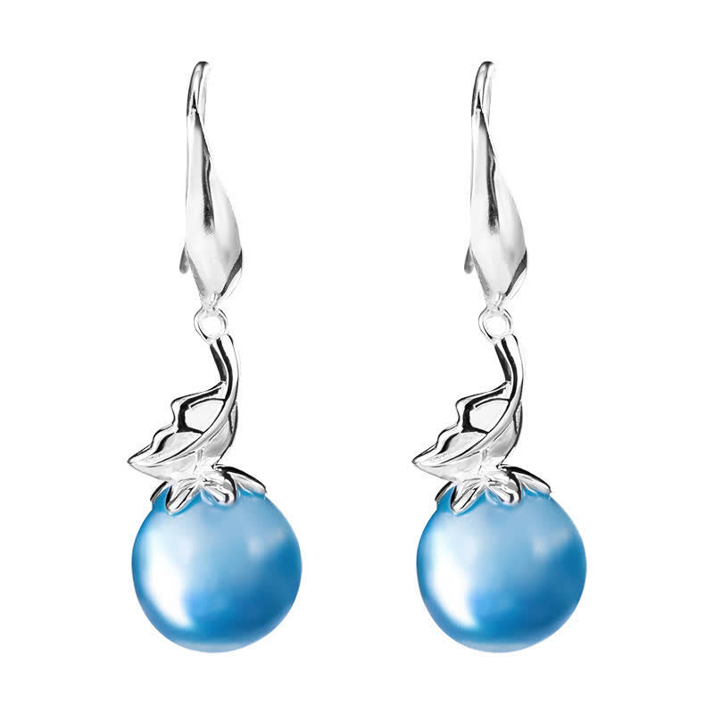 WORN WITHIN 925 Sterling Silver Natural Aquamarine Leaf Flower Peace Earrings Necklace