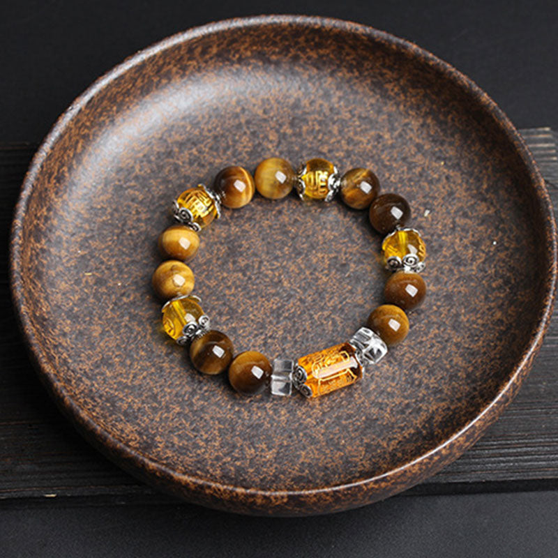 WORN WITHIN Tiger Eye Bead Fortune Prosperity Bracelet