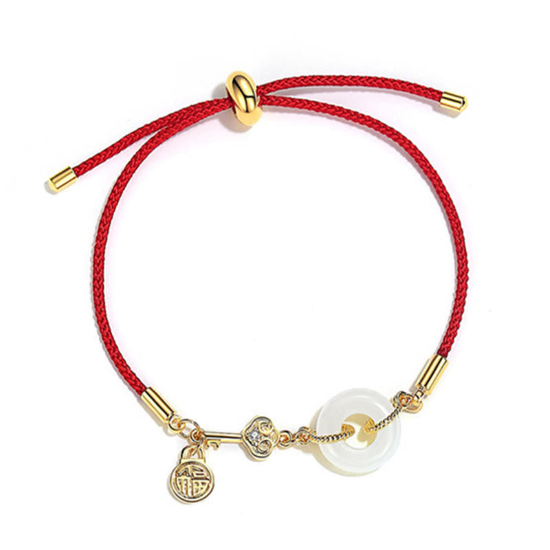 Hetian Jade Red String Bracelet