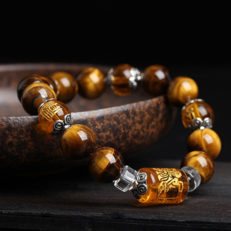 WORN WITHIN Tiger Eye Bead Fortune Prosperity Bracelet