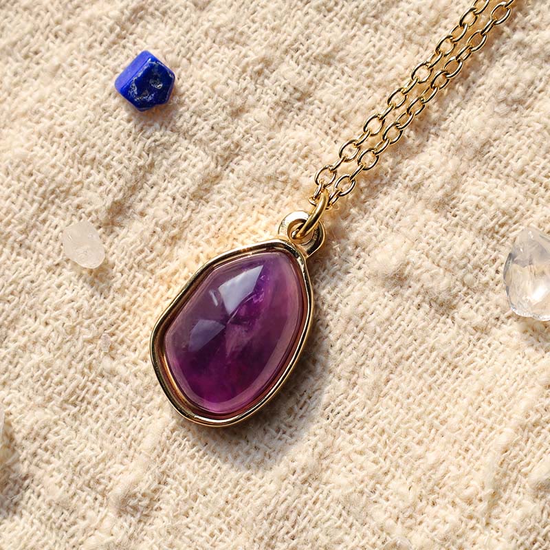 WORN WITHIN Natural Green Aventurine Amethyst Rose Quartz Blessing Necklace Pendant