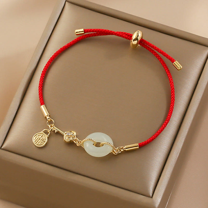 Hetian Jade Red String Bracelet