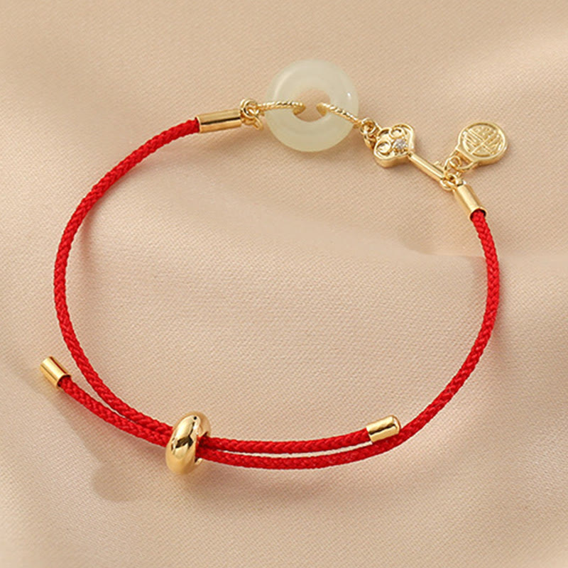 Hetian Jade Red String Bracelet