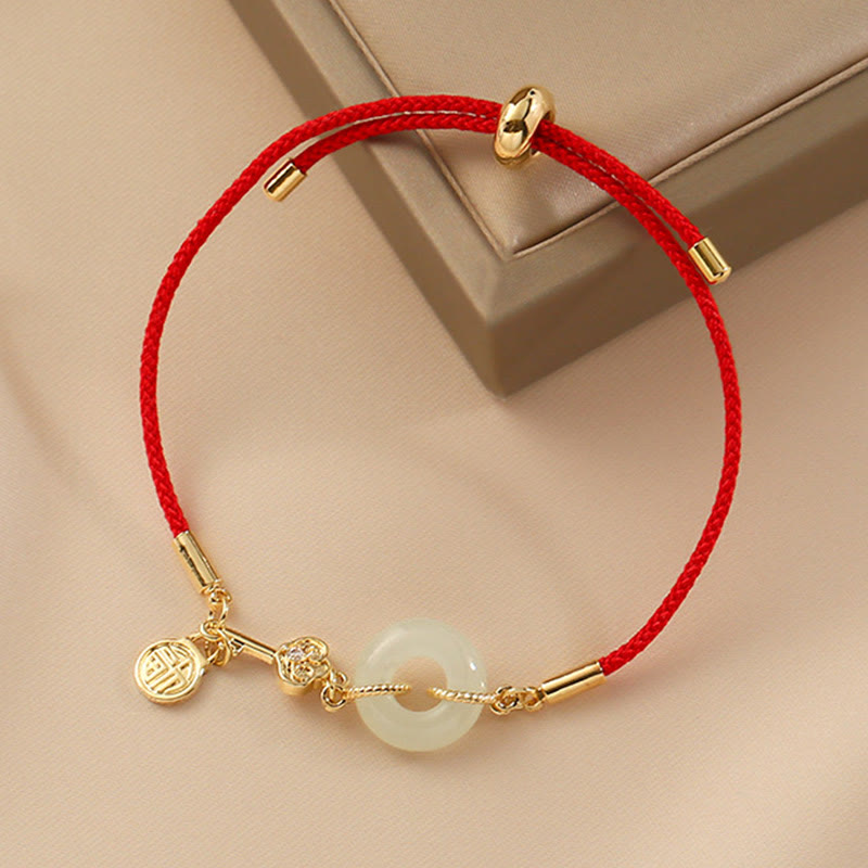 Hetian Jade Red String Bracelet
