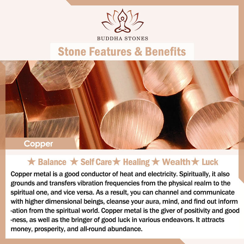 Buddha Stones "Wishing You Balance and Strength" Brass Beads Bracelet Includes Gift Message Card