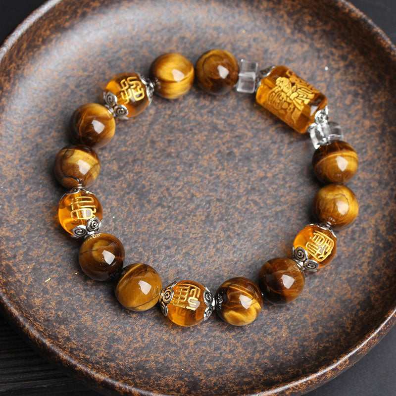 WORN WITHIN Tiger Eye Bead Fortune Prosperity Bracelet