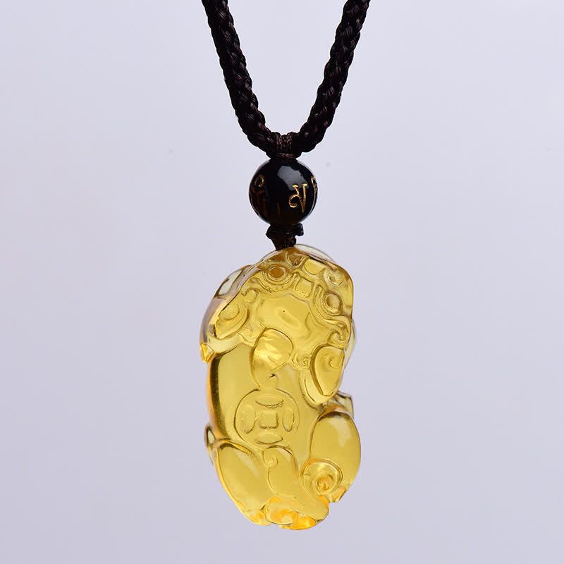WORN WITHIN FengShui Citrine PiXiu Wealth Necklace Pendant