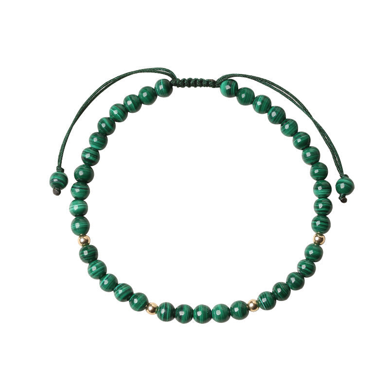 Buddha Stones 4mm Natural Malachite Protection Calmness String Bracelet