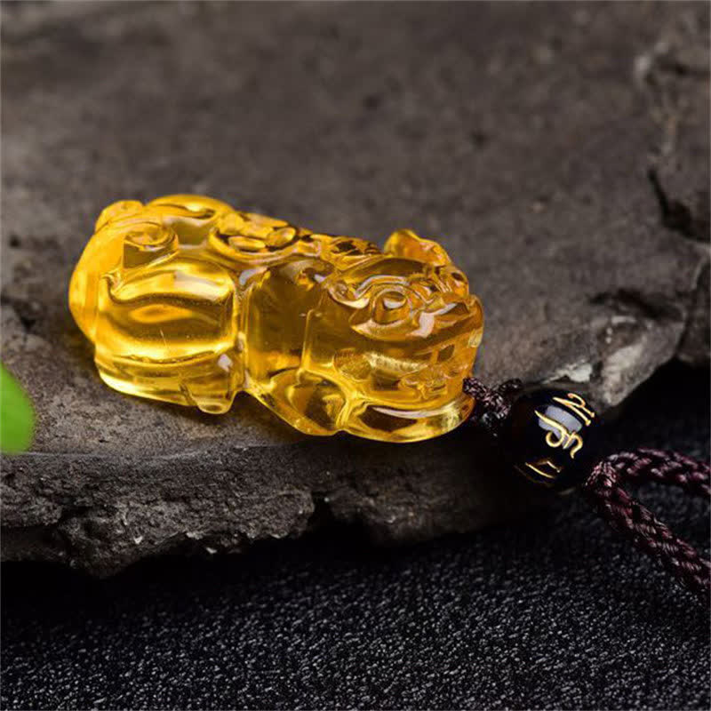 WORN WITHIN FengShui Citrine PiXiu Wealth Necklace Pendant