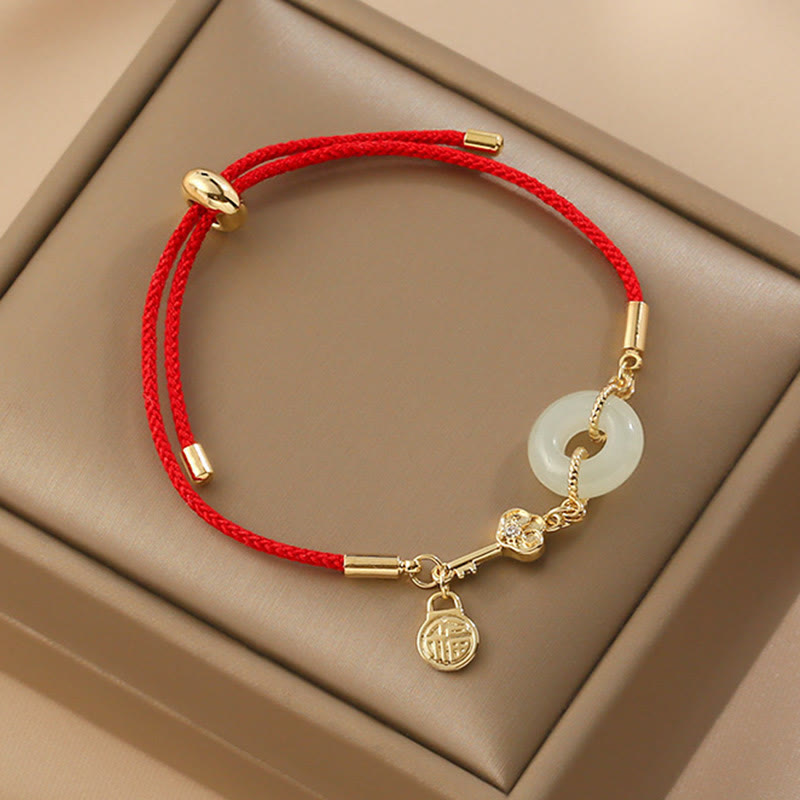 Hetian Jade Red String Bracelet