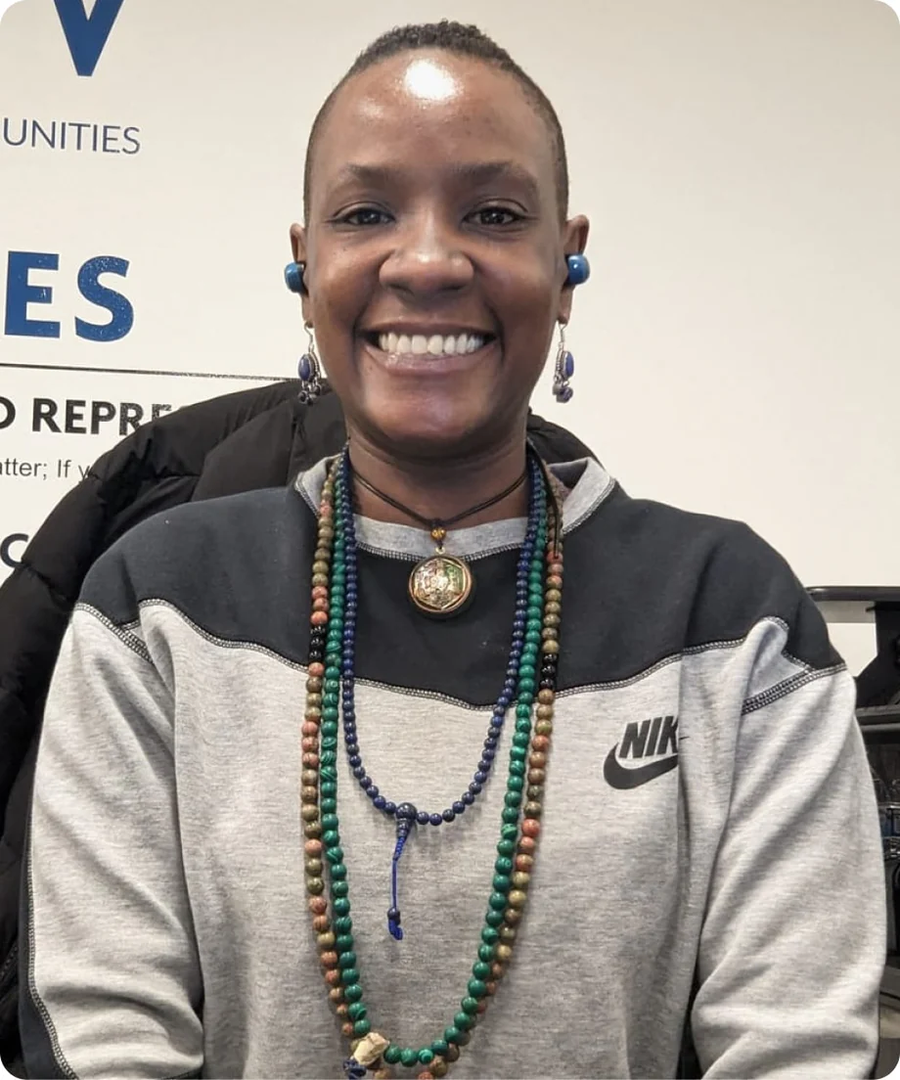 Customer wearing the magnetic talisman