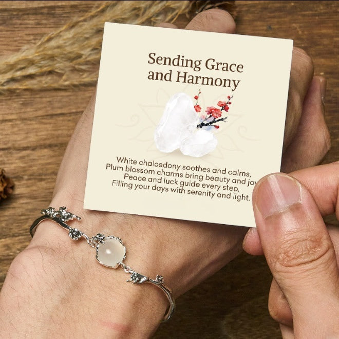Plum Blossom Chalcedony Bracelet