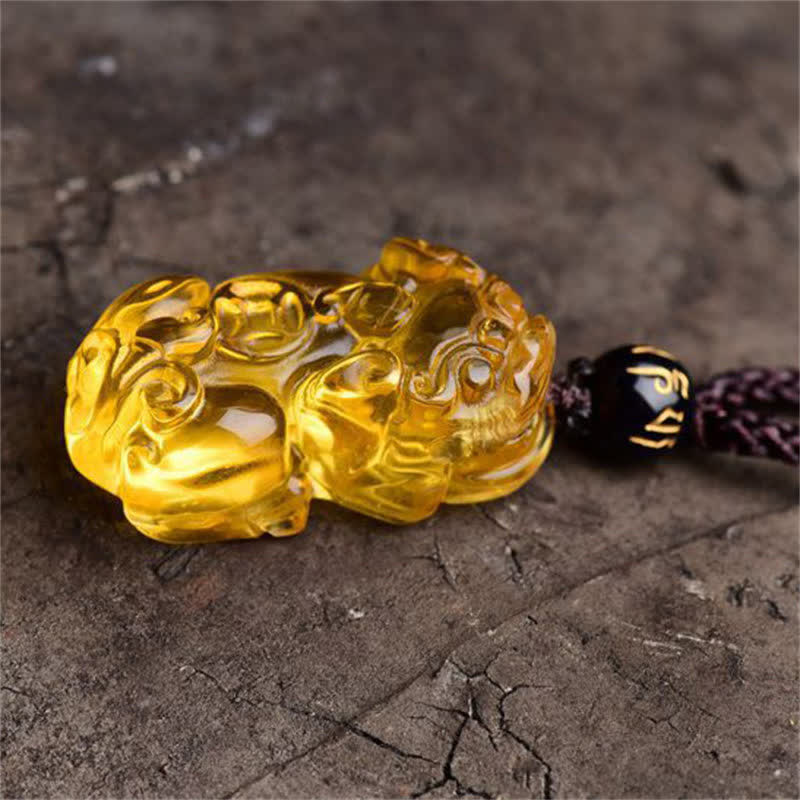 WORN WITHIN FengShui Citrine PiXiu Wealth Necklace Pendant