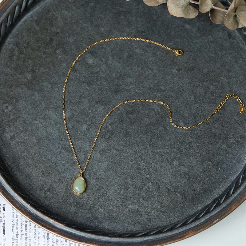 WORN WITHIN Natural Green Aventurine Amethyst Rose Quartz Blessing Necklace Pendant