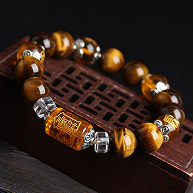 WORN WITHIN Tiger Eye Bead Fortune Prosperity Bracelet