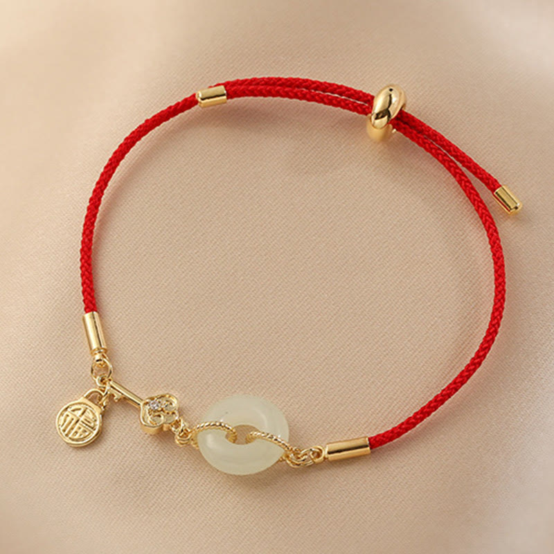 Hetian Jade Red String Bracelet