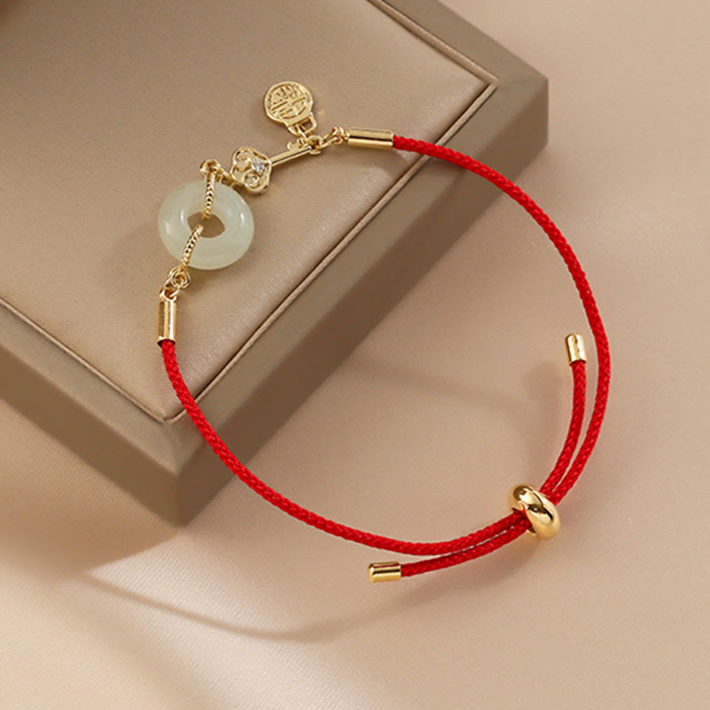 Hetian Jade Red String Bracelet
