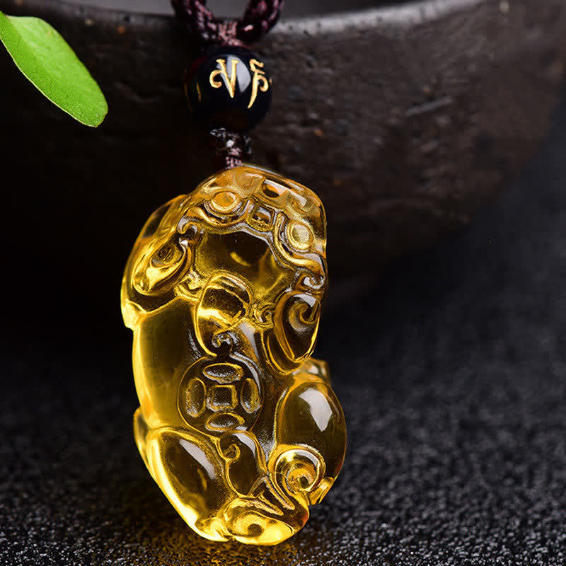 WORN WITHIN FengShui Citrine PiXiu Wealth Necklace Pendant