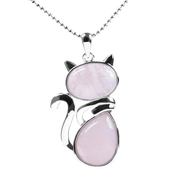 WORN WITHIN "Wishing You Love and Kindness" Cat Rose Quartz Necklace Includes Gift Message Card