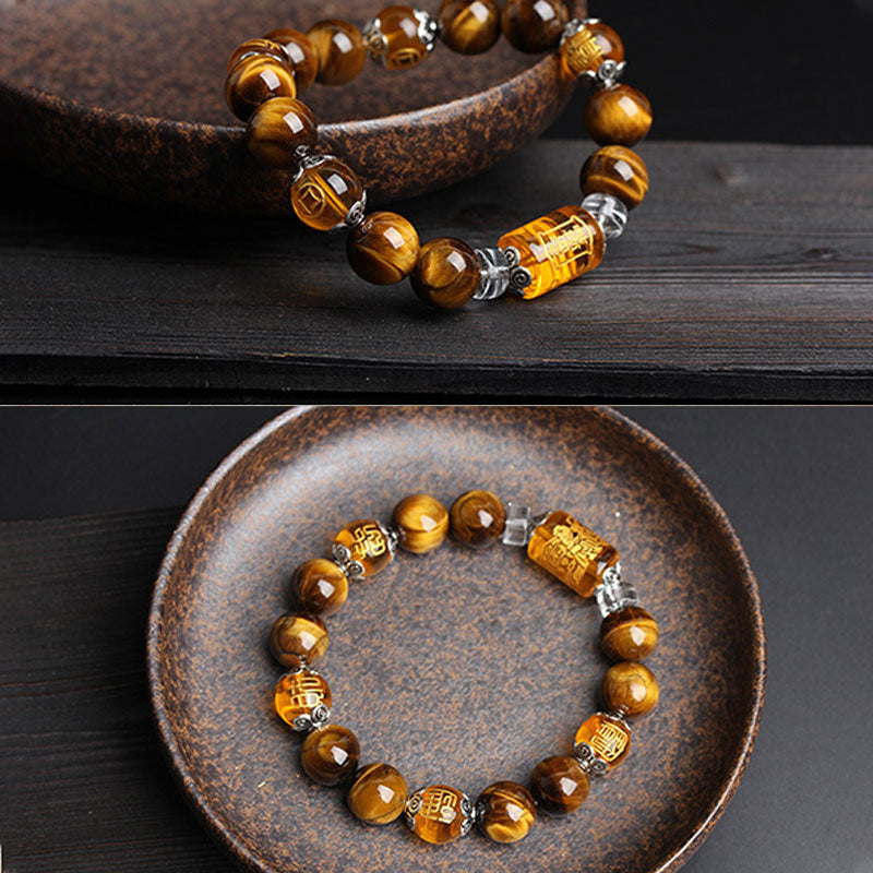 WORN WITHIN Tiger Eye Bead Fortune Prosperity Bracelet
