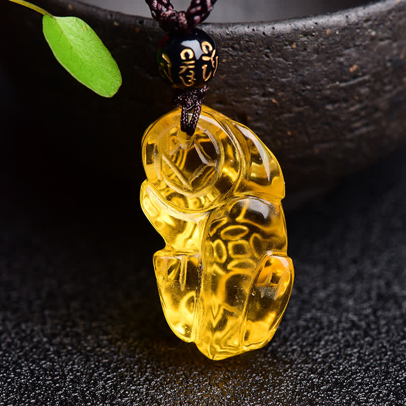 WORN WITHIN FengShui Citrine PiXiu Wealth Necklace Pendant